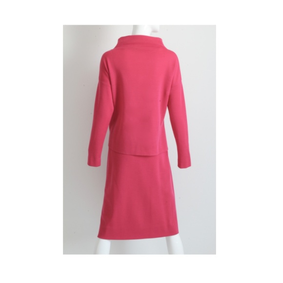 Bonnie Cashin for Sills Suit Pink Wool Knit Raglan Sleeve Top + Skirt Vintage - Picture 5 of 7